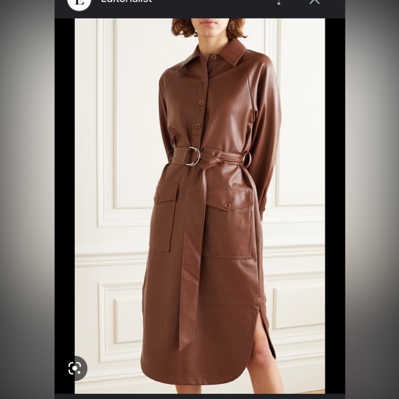 Tibi brown leather dress - Picture 1 of 8